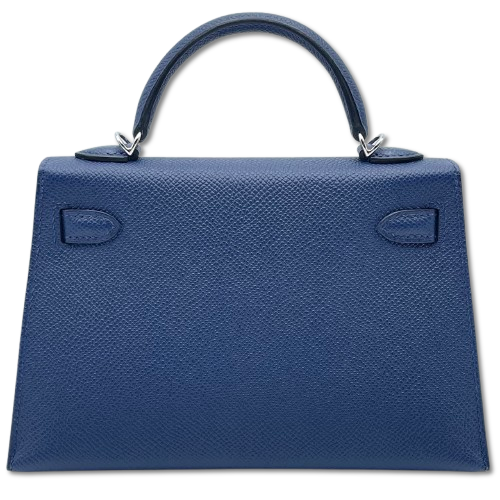 【現金特価】エルメス ミニケリー ブルーネイビー エプソン シルバー金具 B刻印