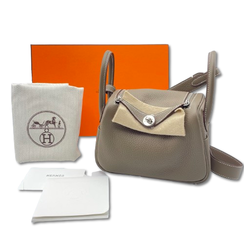 エルメス リンディミニ 20 エトゥープ トリヨンクレマンス シルバー金具 K刻印