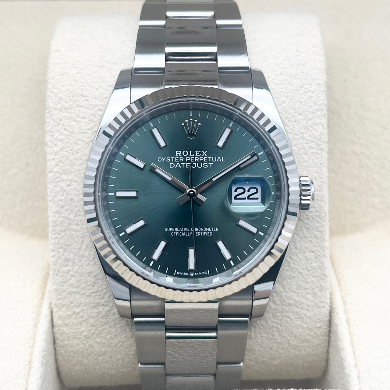 ロレックス デイトジャスト 126234 ミントグリーン オイスターブレス 36mm