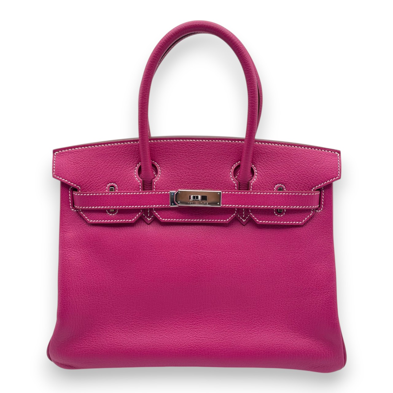 エルメス バーキン 30 ローズショッキング シェーブル シルバー金具 □M刻印