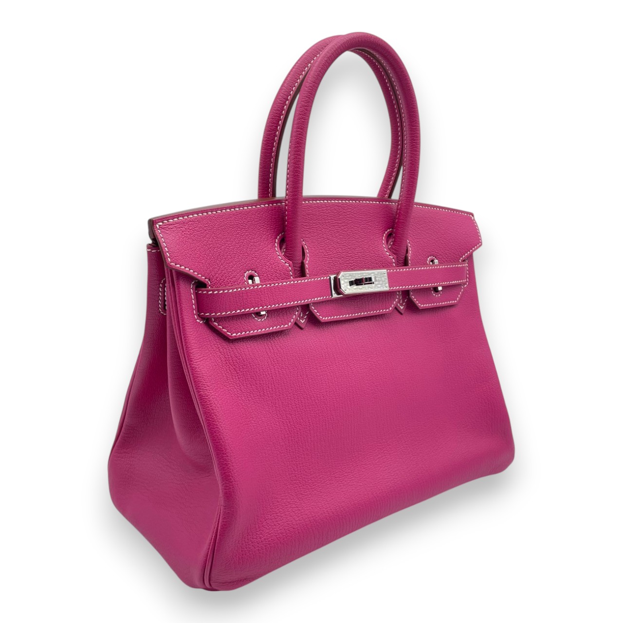 エルメス バーキン 30 ローズショッキング シェーブル シルバー金具 □M刻印