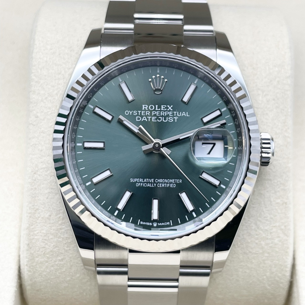 ロレックス デイトジャスト 126234 ミントグリーン オイスターブレス 36mm