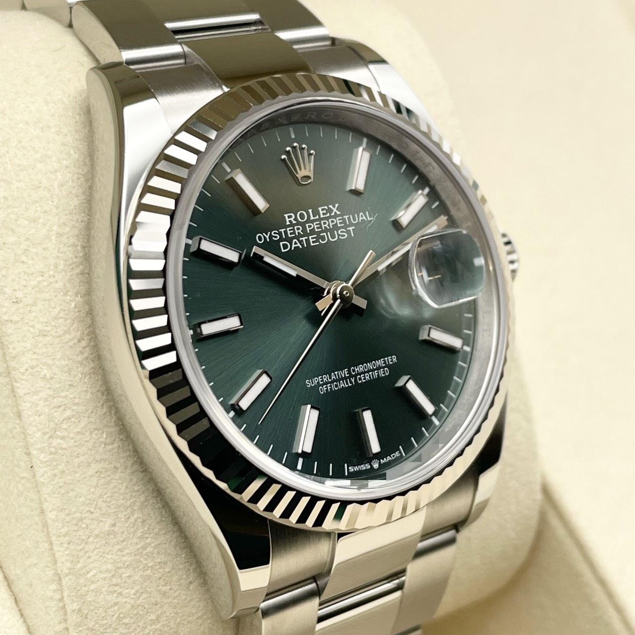 ロレックス デイトジャスト 126234 ミントグリーン オイスターブレス 36mm