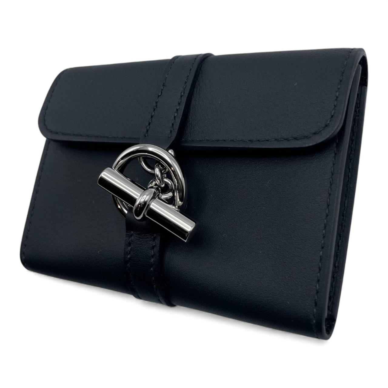 エルメス グレナンコンパクトウォレット ノワール スイフト シルバー