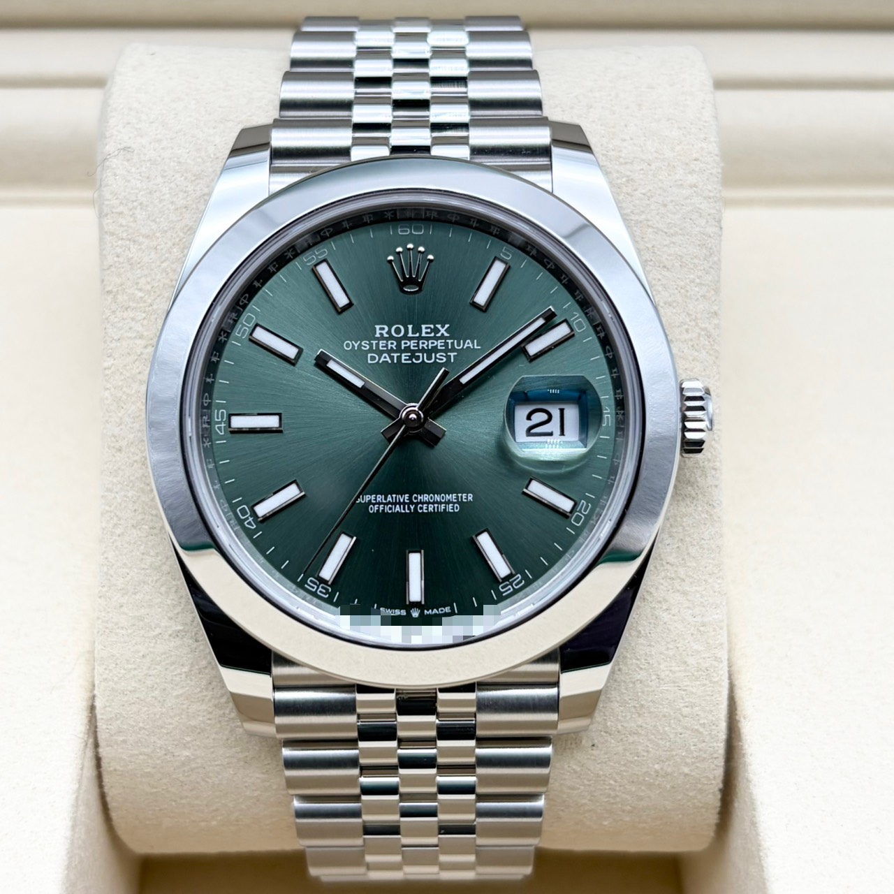 ロレックス デイトジャスト 126300 ミントグリーン ジュビリーブレスレット 41mm