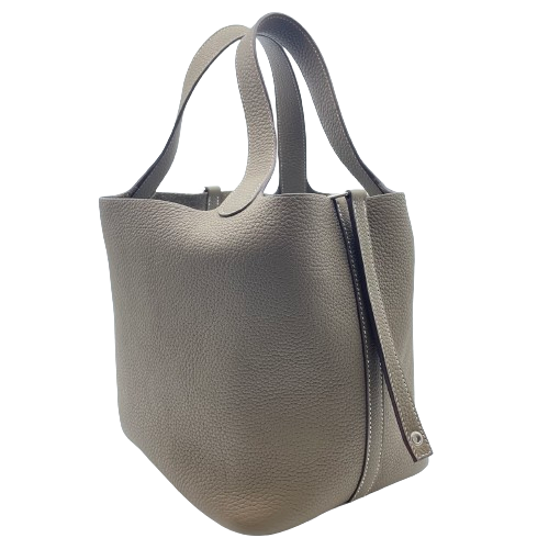 エルメス ピコタンロック MM エトゥープ トリヨンクレマンス シルバー金具 D刻印