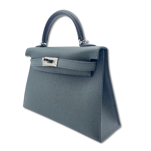 エルメス ミニケリー2 トリコロール セリエ ベールマングローブ/ベールアマンデ/ノワール エプソン シルバー金具 K刻印