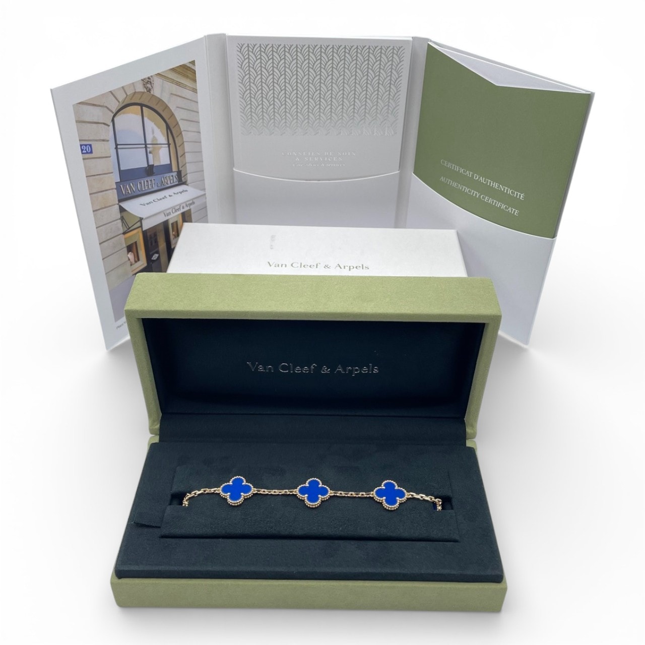 ヴァンクリーフ＆アーペル ヴィンテージアルハンブラ 5P ブレスレット VCARP34900 アゲート イエローゴールド