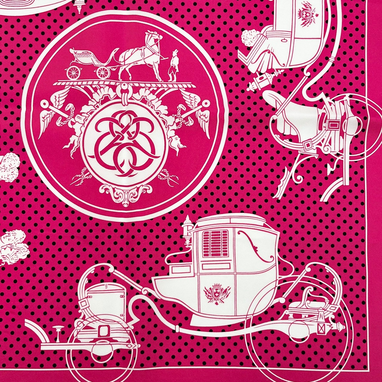 エルメスHERMES カレ55 Ex-Libris エクスリブリス エルメス カレ 55 エクスリブリス Ex-Libris ローズインディアン/黒/白