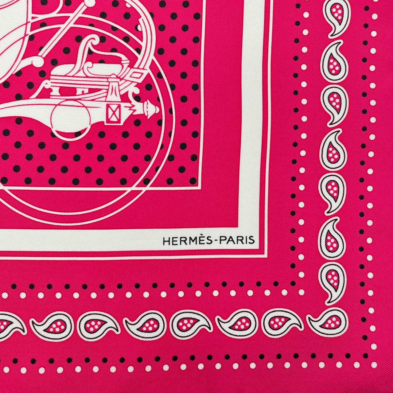 エルメスHERMES カレ55 Ex-Libris エクスリブリス エルメス カレ 55 エクスリブリス Ex-Libris ローズインディアン/黒/白