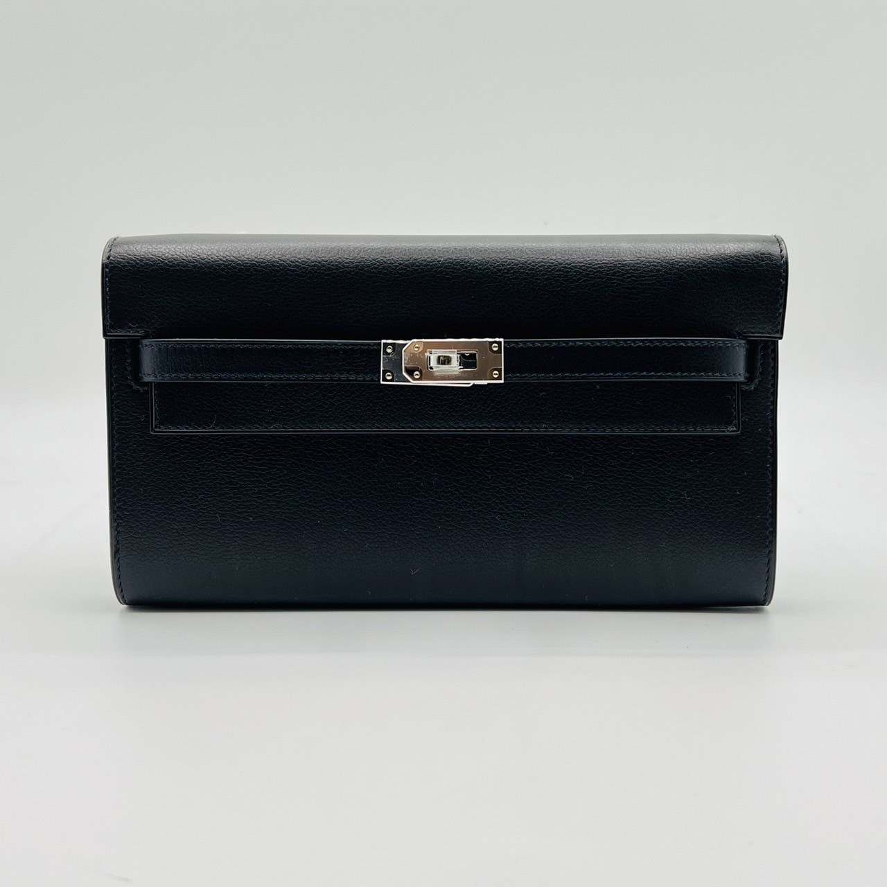 エルメス ケリートゥーゴーロング ヴォーエヴァーグリーン ノワール シルバー金具 B刻印