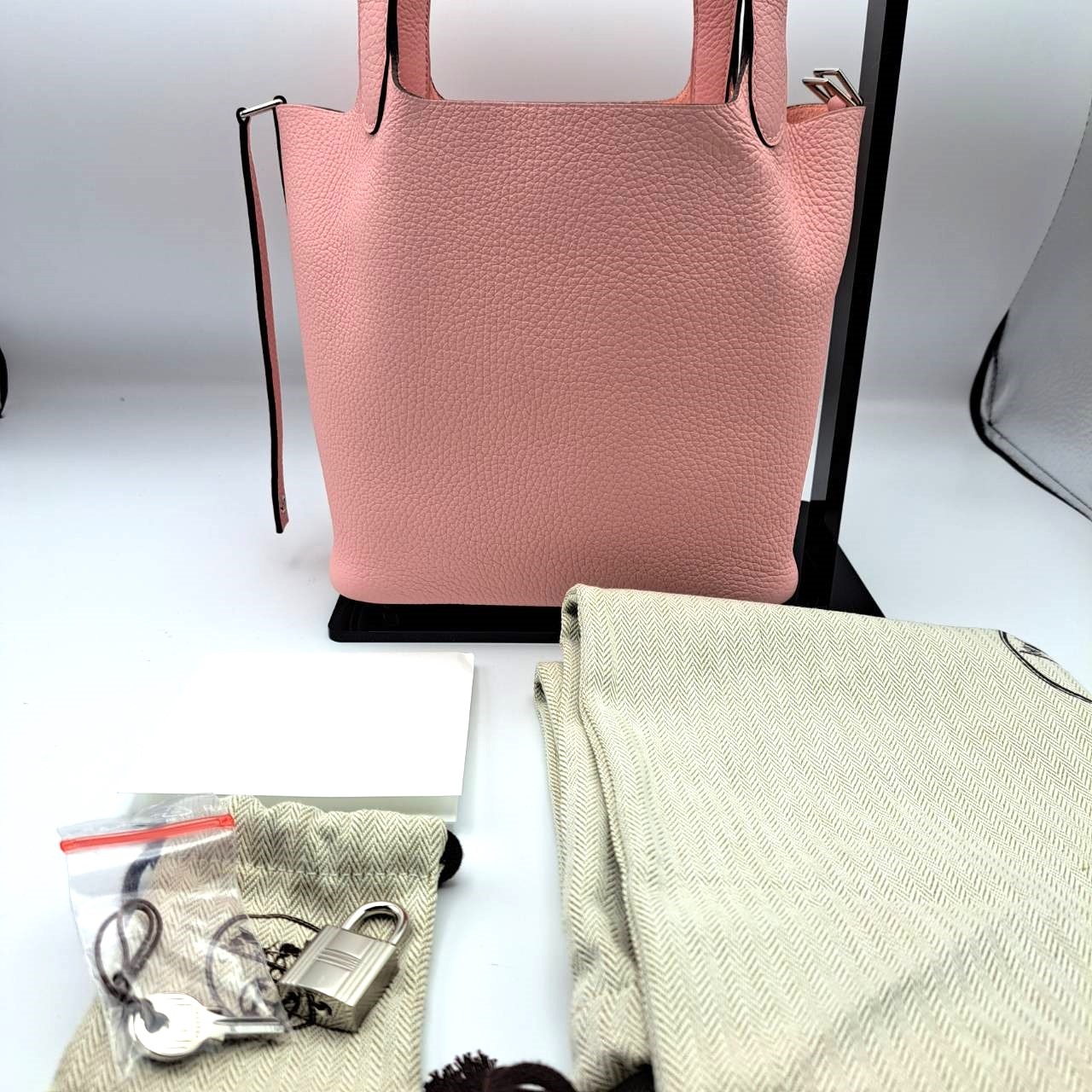 ピコタンロックPM トリヨンクレマンス ローズサクラ シルバー金具 エルメス ピコタンロック18/PM ローズサクラ トリヨンクレマンス