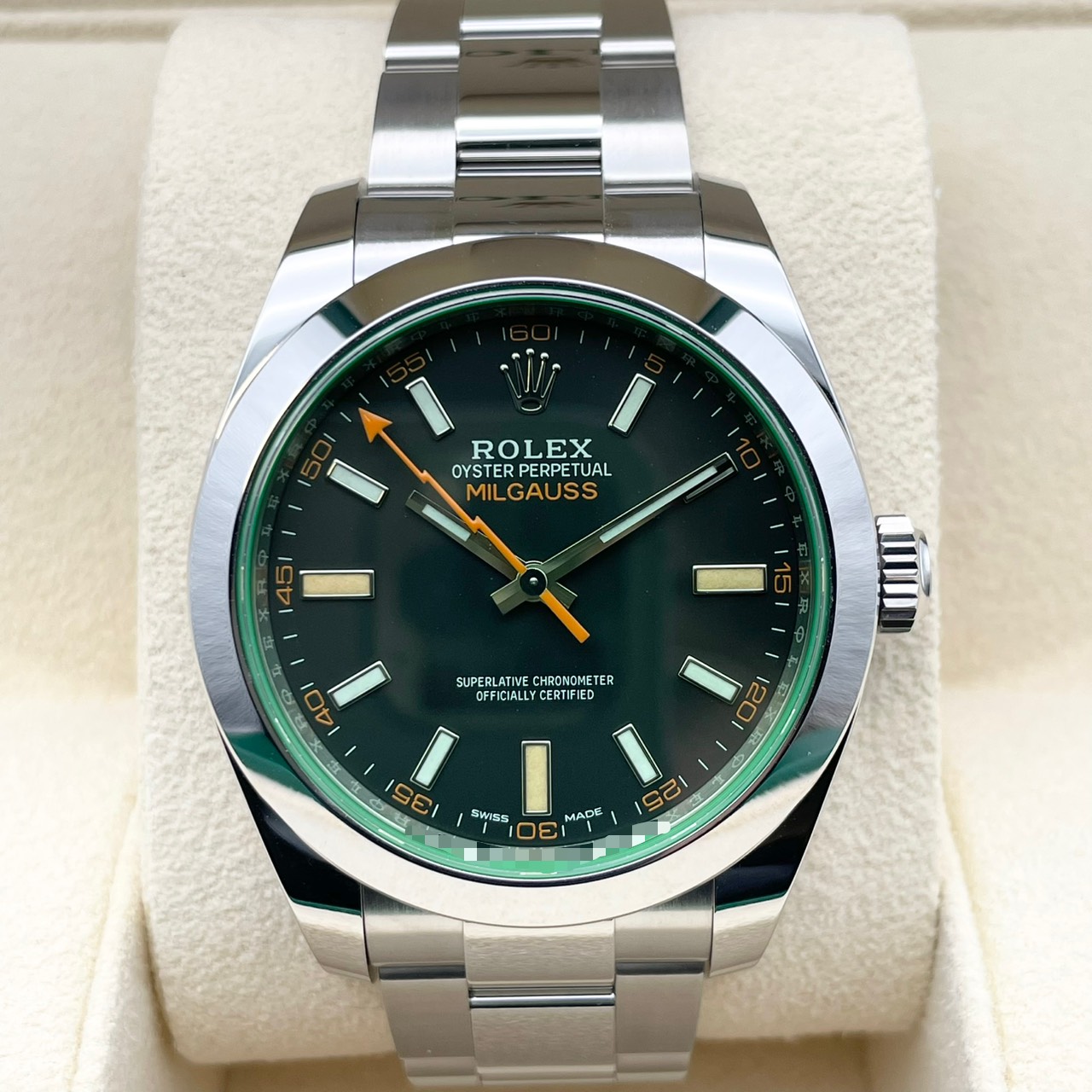ロレックス ミルガウス 116400GV ブラック 40mm オイスターブレスレット