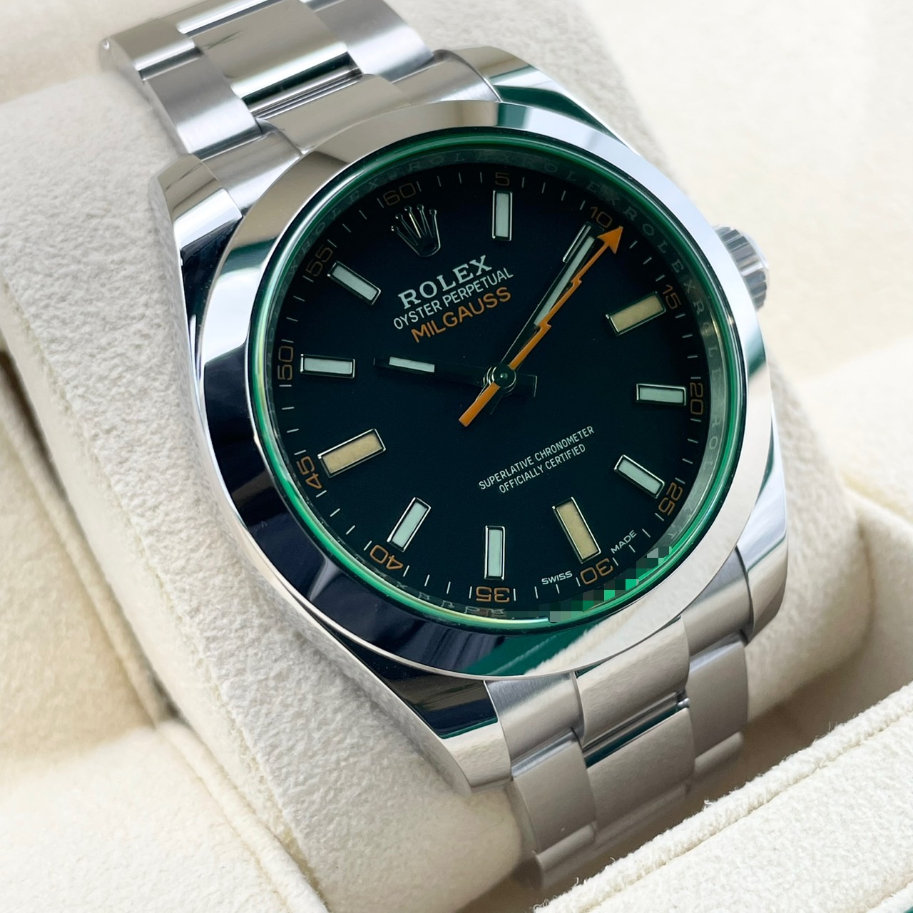 ロレックス ミルガウス 116400GV ブラック 40mm オイスターブレスレット