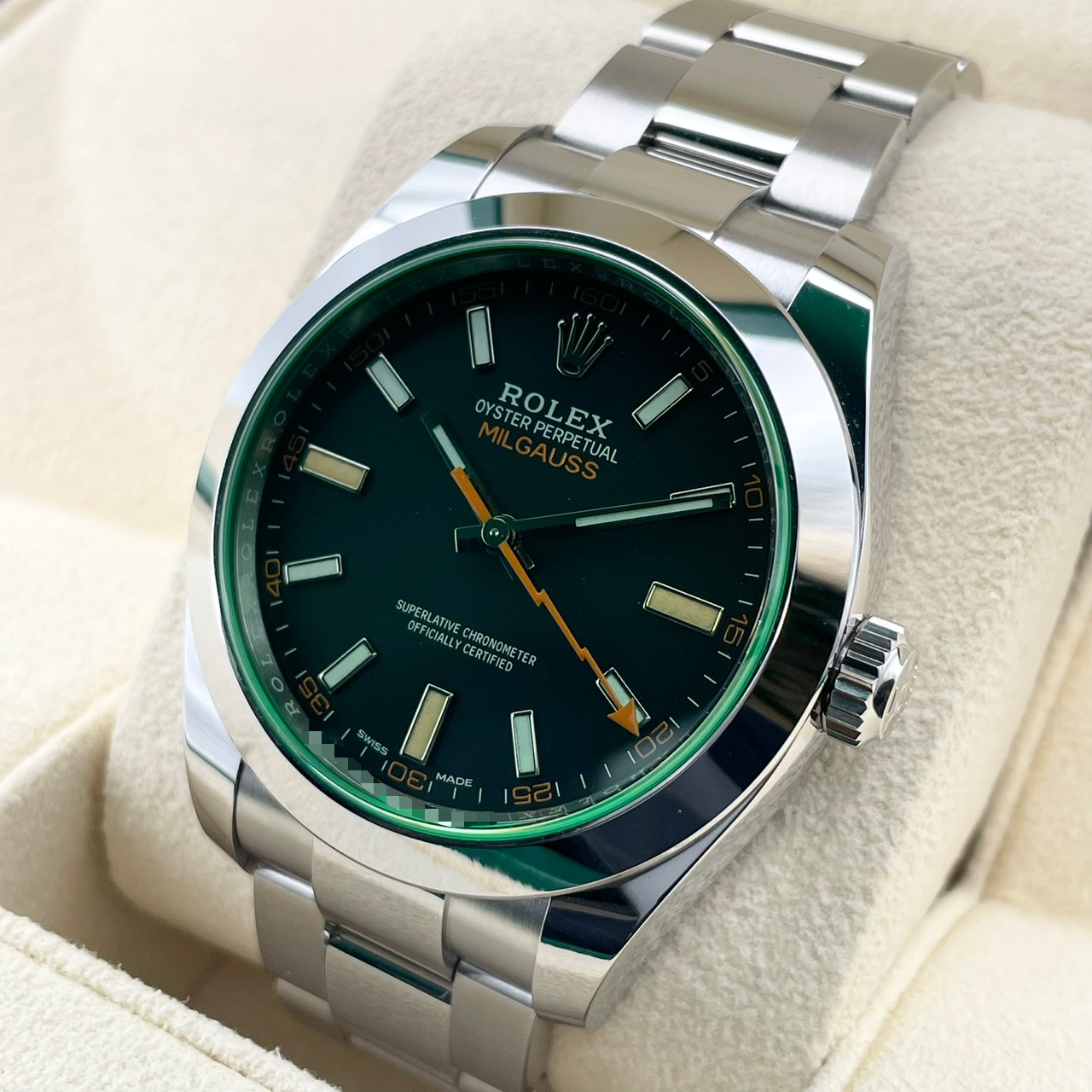 ロレックス ミルガウス 116400GV ブラック 40mm オイスターブレスレット