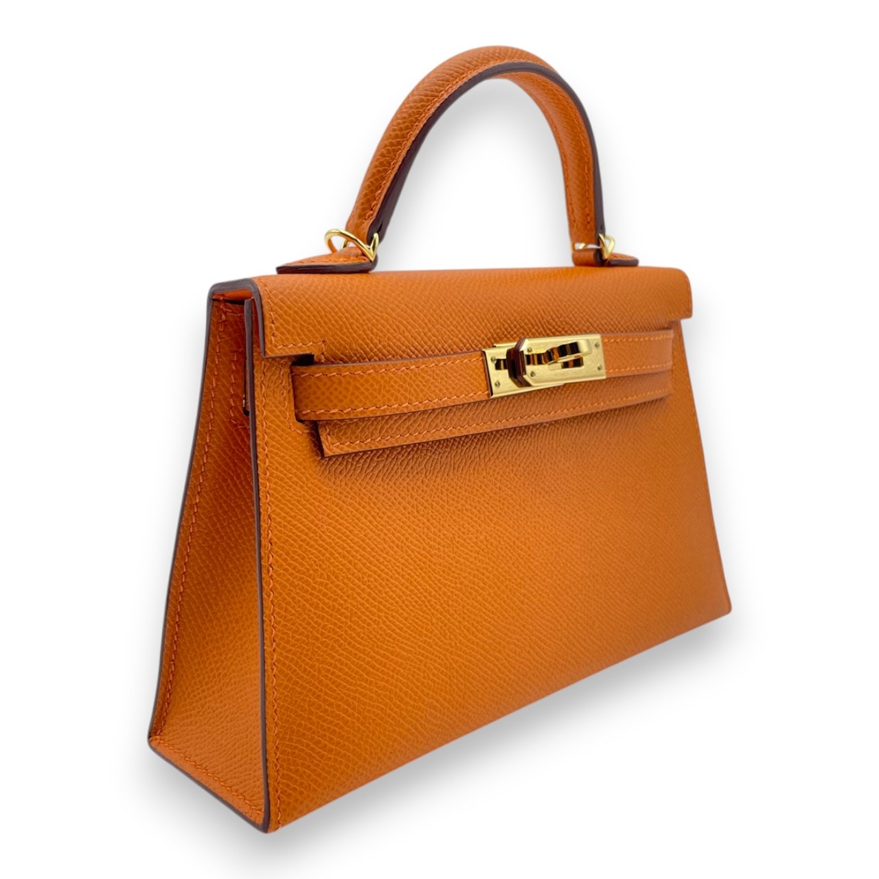エルメス ミニケリー オレンジ エプソン ゴールド金具 B刻印