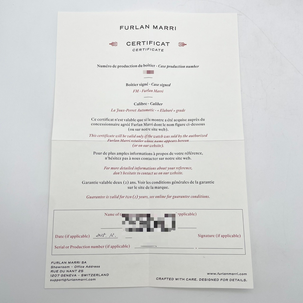 ファーランマリ コルヌ・ド・ヴァッシュ ホワイト・セクター 2161-A ホワイト 37.5mm