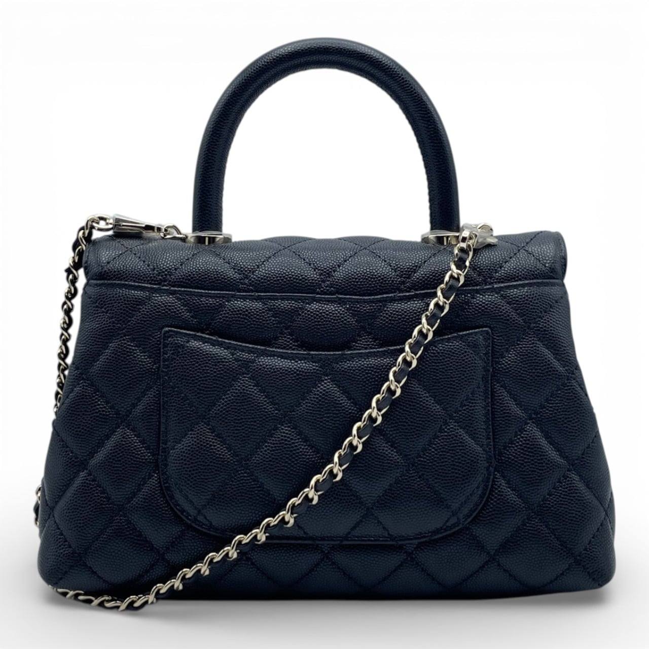 シャネル ココハンドル W24 ブラック キャビアスキン シャンパンゴールド金具