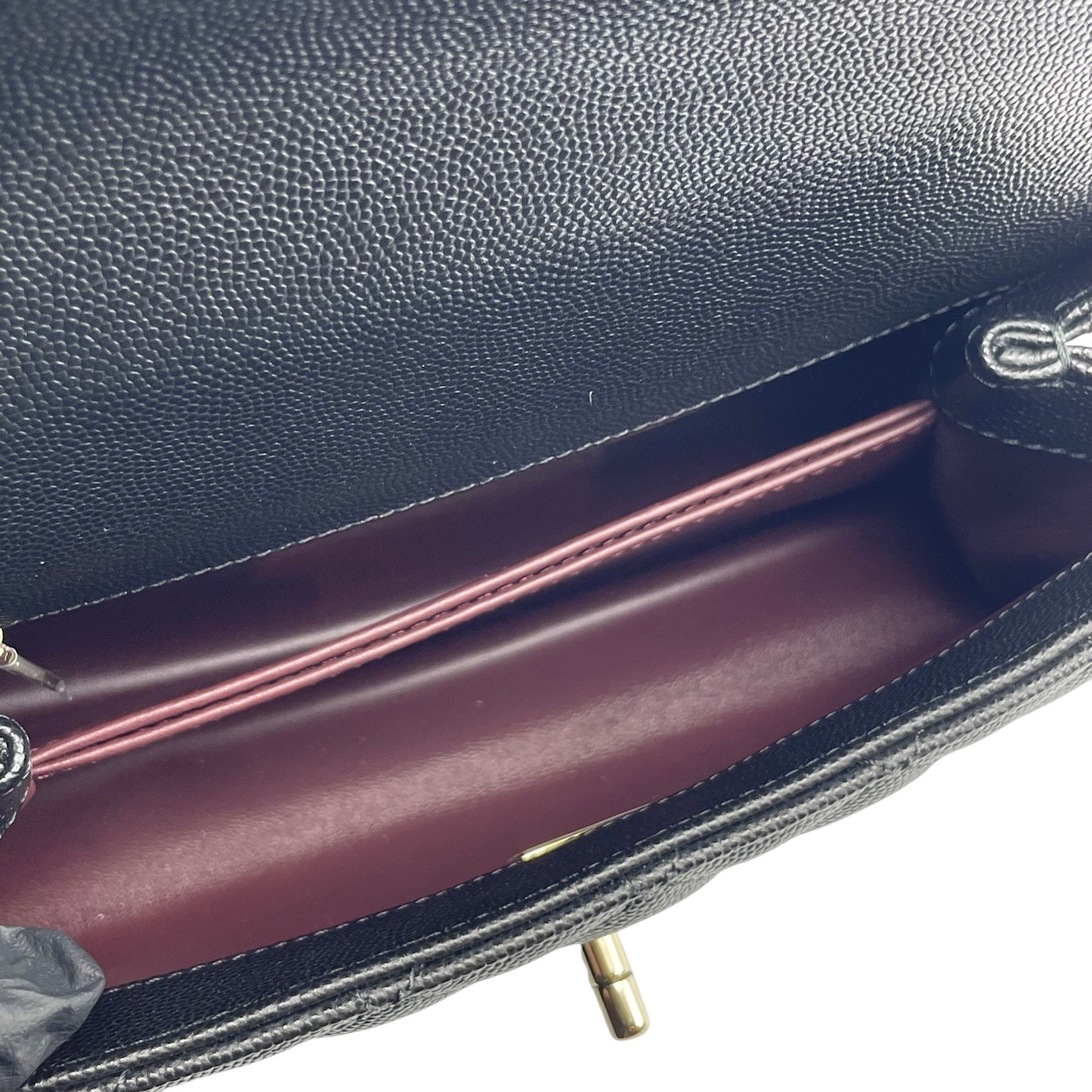 シャネル ココハンドル W24 ブラック キャビアスキン シャンパンゴールド金具
