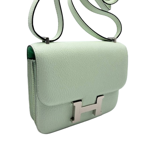 エルメス コンスタンス3 ミニ18 ミラー付き ヴェールフィズ シェーブル シルバー金具 B刻印