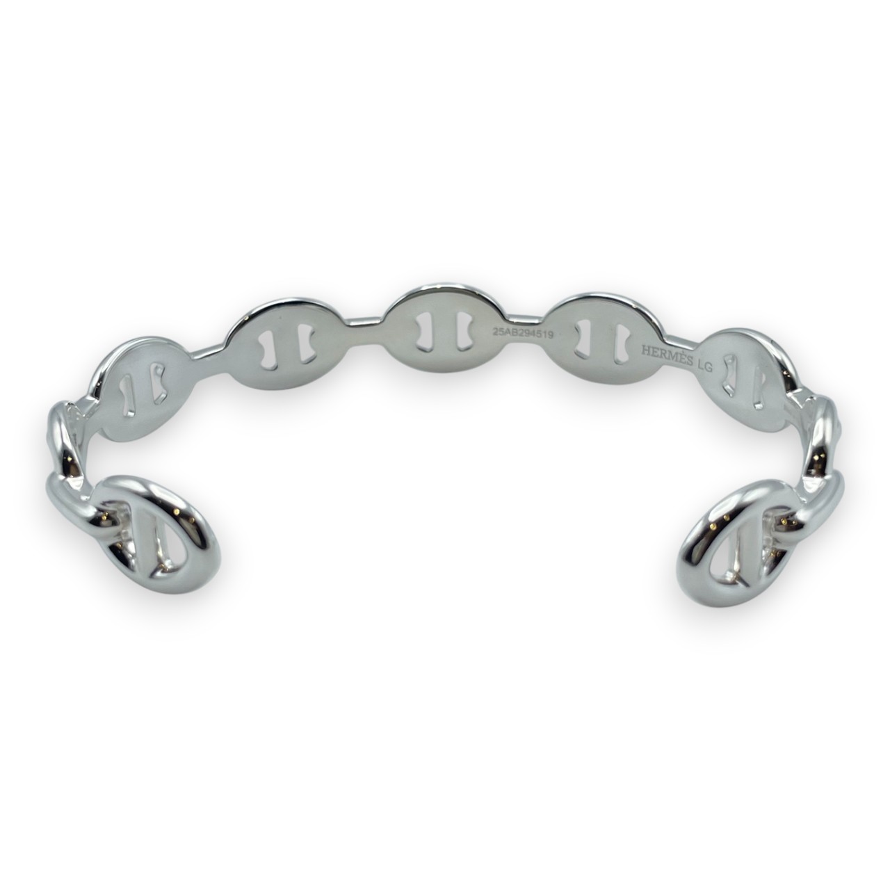 エルメス シェーヌ・ダンクル アンシェネ バングル LG H109509B シルバー925