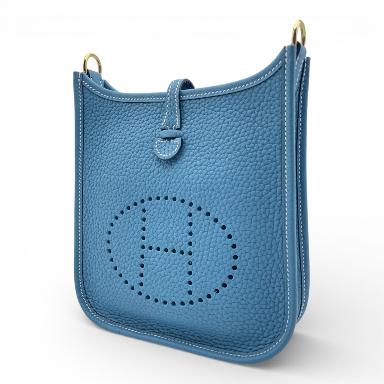 美品　エルメス　ミニエブリン　ブルーペール　ゴールド金具 エルメス エヴリントロワPM ブルーペール トリヨンクレマンス ゴールド