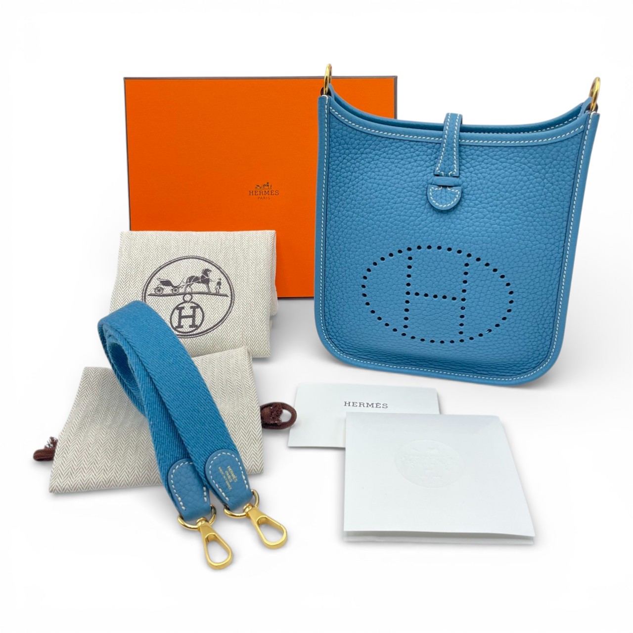 エルメス ミニエヴリン アマゾーヌ TPM ニューブルージーン トリヨン