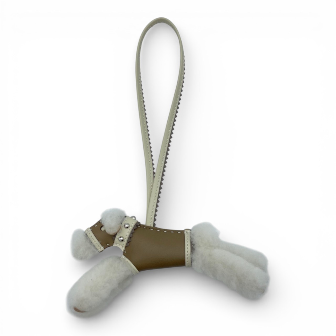 エルメス バディ パンク チャーム エトゥープ/クレ/エタン アニューミロ/メリノウール/エプソン シルバー金具 K刻印