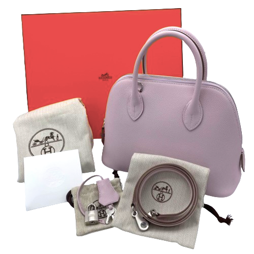 エルメス ボリード1923 モーヴペール 25 ヴォーエプソン シルバー金具 B刻印