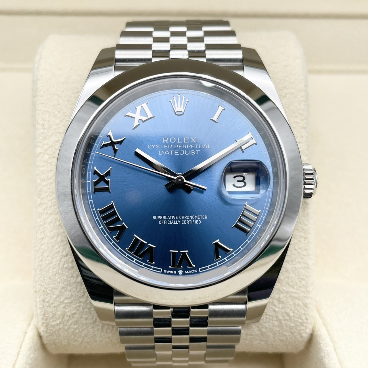 ロレックス デイトジャスト 126300 アズーロブルー ローマン ジュビリーブレス 41ｍｍ