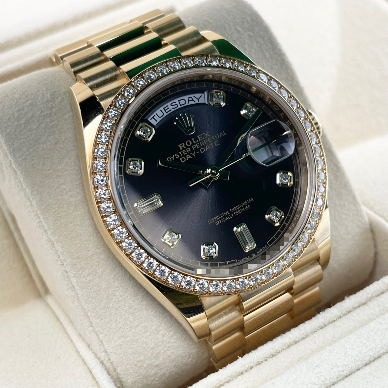 ロレックス デイデイト 128348RBR ダークグレー プレシデントブレス 36mm