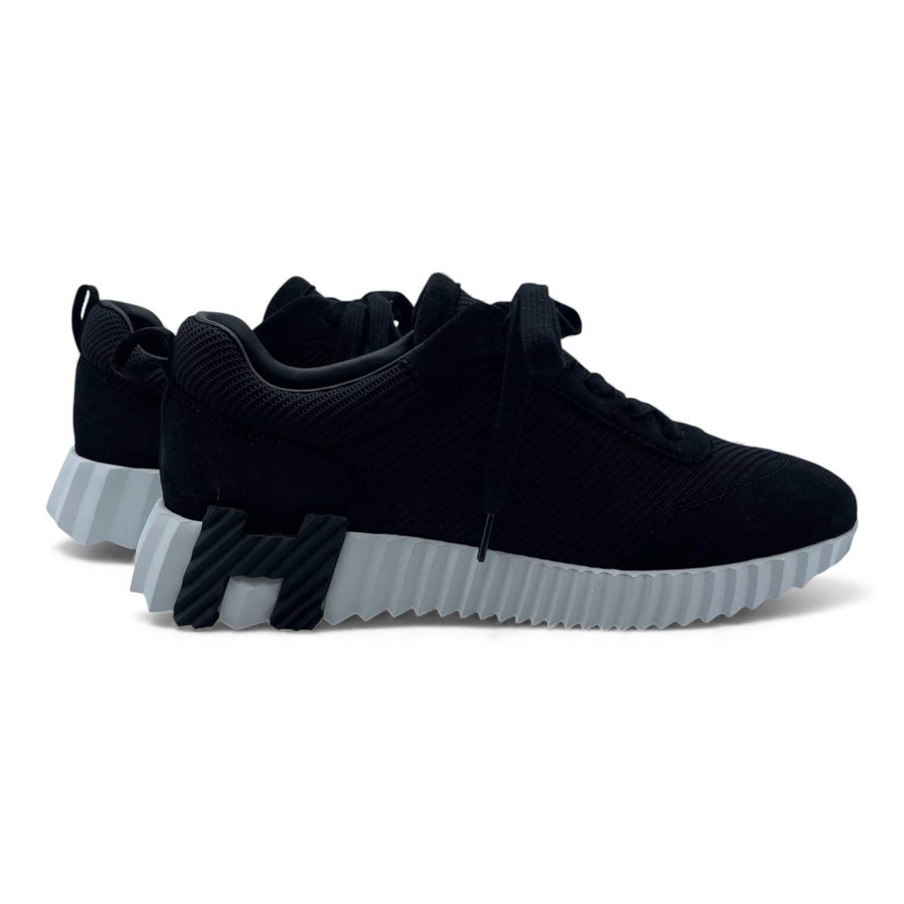 エルメス スニーカー バウンジング 38 黒 テクスチャードメッシュ