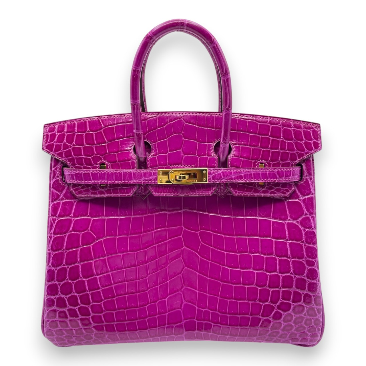 エルメス バーキン 25 ローズシェヘラザード クロコダイルニロティカス ゴールド金具 □P刻印