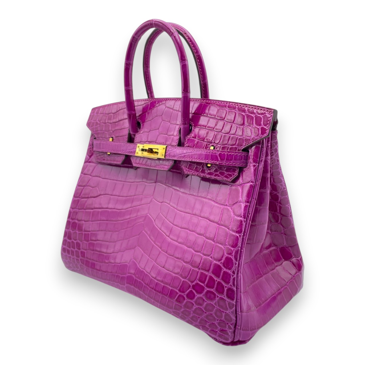 エルメス バーキン 25 ローズシェヘラザード クロコダイルニロティカス ゴールド金具 □P刻印