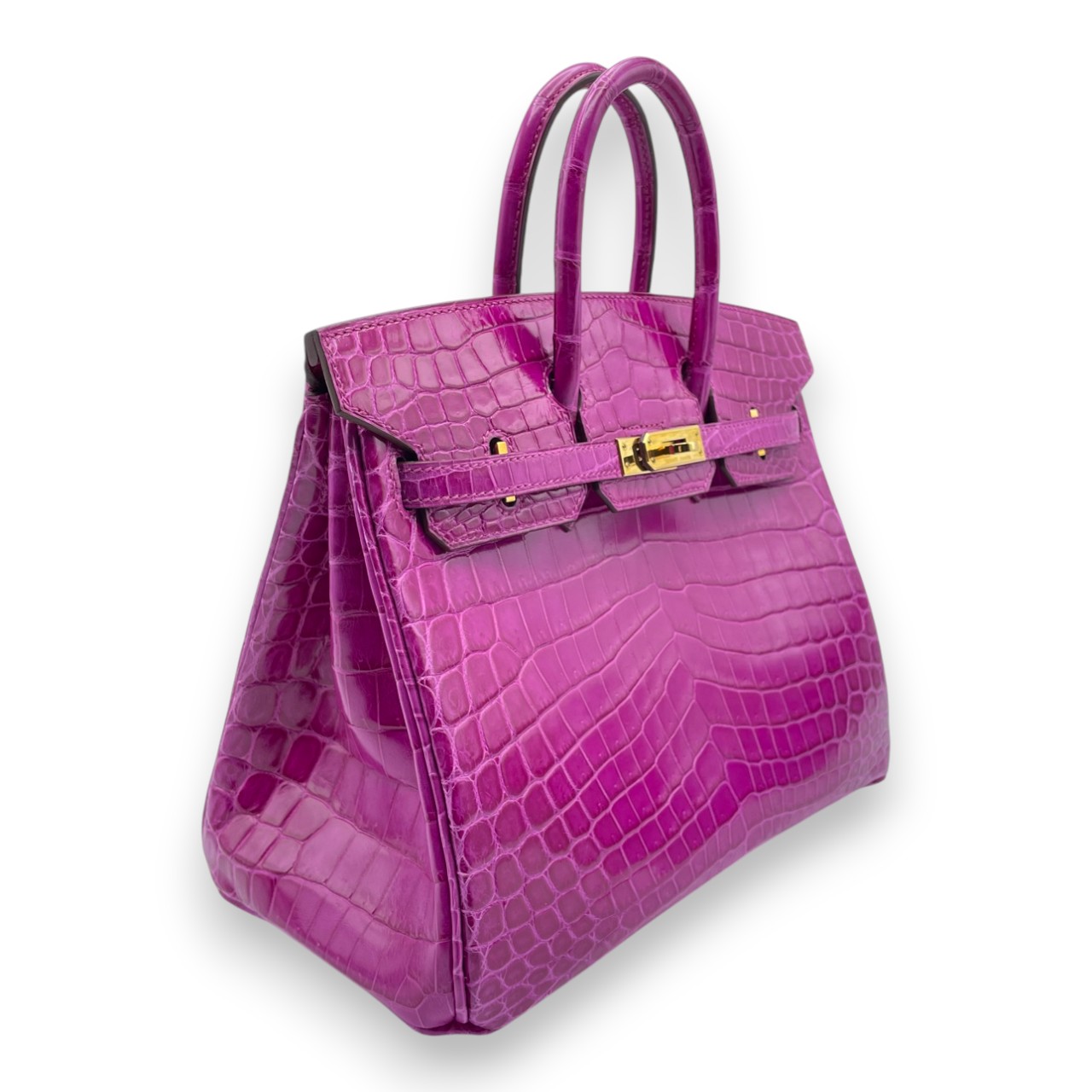 エルメス バーキン 25 ローズシェヘラザード クロコダイルニロティカス ゴールド金具 □P刻印