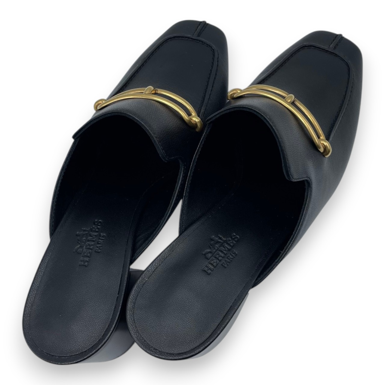 エルメス ダイアン バックル ミュール 37 ノワール 23.5cm