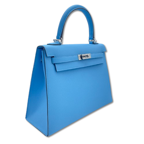 エルメス ケリー 25 セレステ エプソン シルバー金具 K刻印 - ブランド