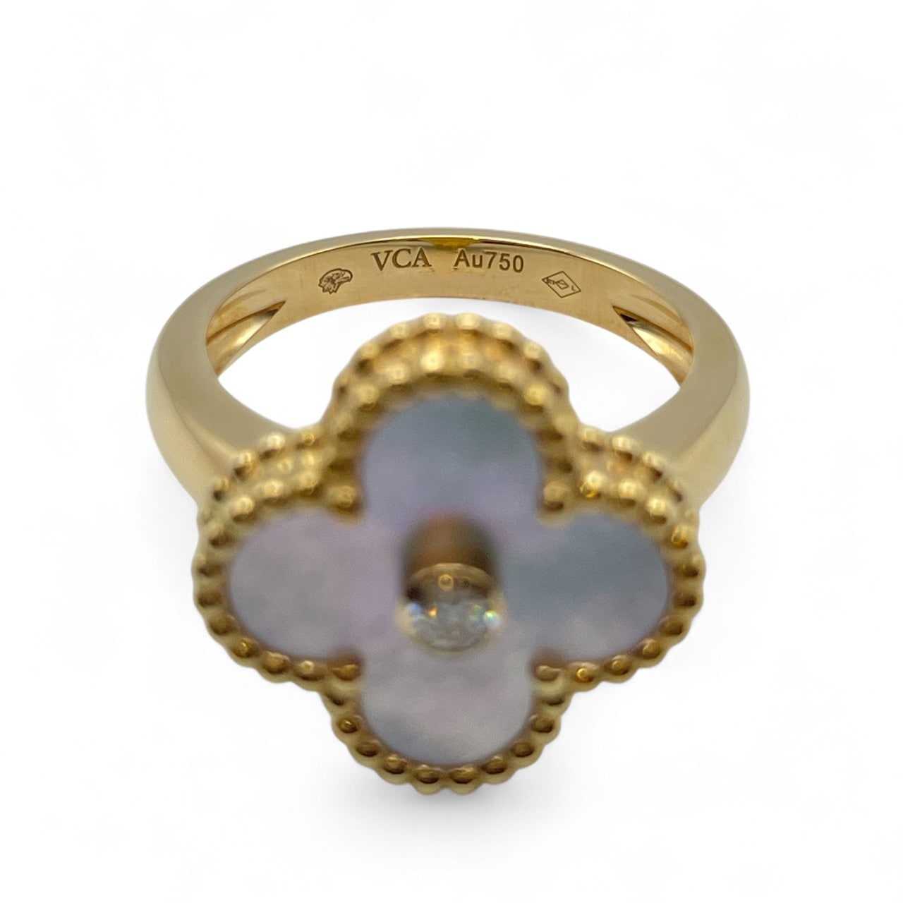 ヴィンテージ アルハンブラ リング 18K WGマザー オブ パール 51 楽天市場】Van Cleef ＆Arpels ヴィンテージ