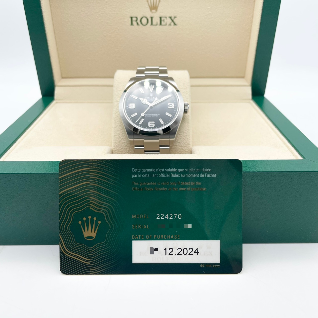 ロレックス エクスプローラー 224270 ブラック ステンレススチール 40mm