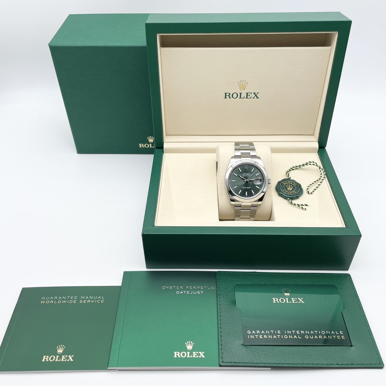 ロレックス デイトジャスト 126300 ミントグリーン オイスターブレスレット 41mm