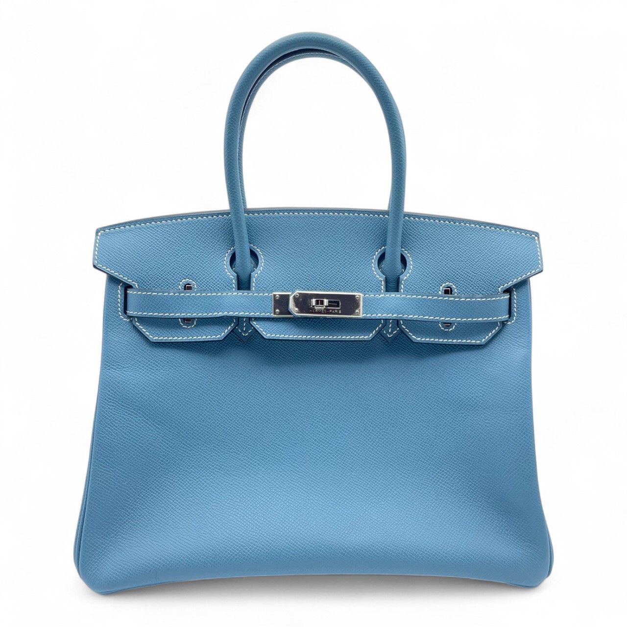 エルメス バーキン 30 ブルージーン エプソン シルバー金具 □L刻印
