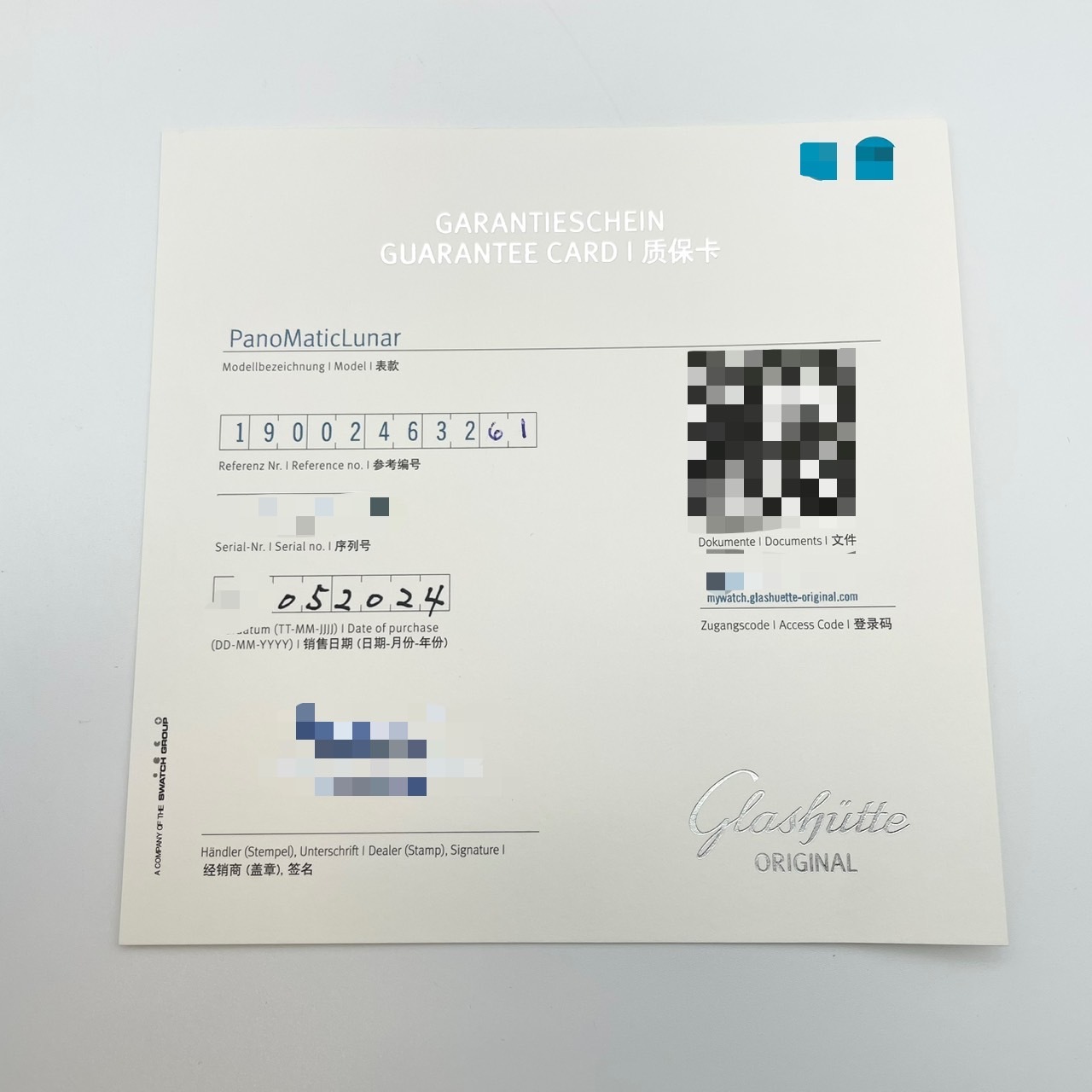 【定価161.7万円！】グラスヒュッテ パノマティックルナ 1-90-02-46-32-61 ブルー 40mm