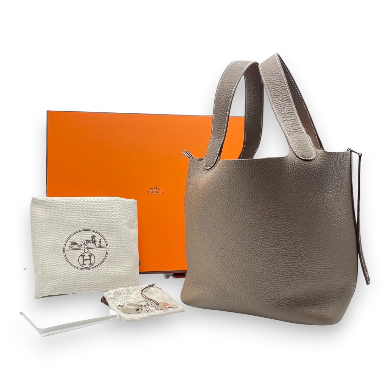 エルメス　ピコタン　PM エトゥープ　シルバー金具　トリヨンクレマンス エルメスピコタンロック PM エトゥープ シルバー金具 Z刻印(2021