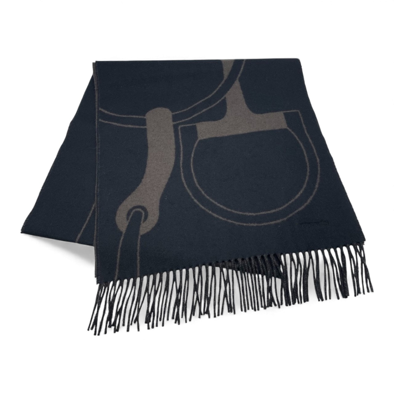 エルメス マフラー メタル・エケストル 40×170 ノワール / カフェ