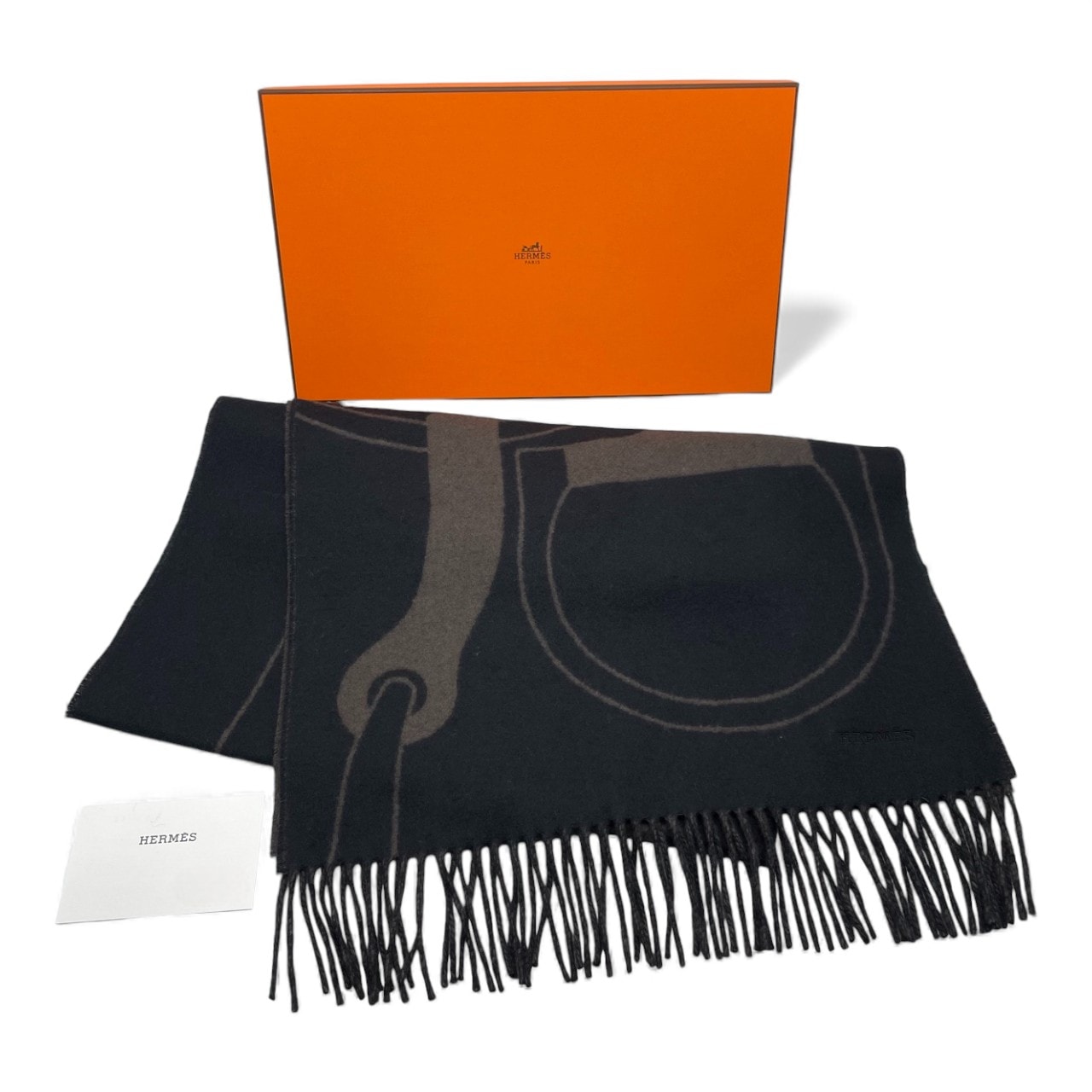 エルメス ☆ マフラー エルメス マフラー メタル・エケストル 40×170 ノワール / カフェ