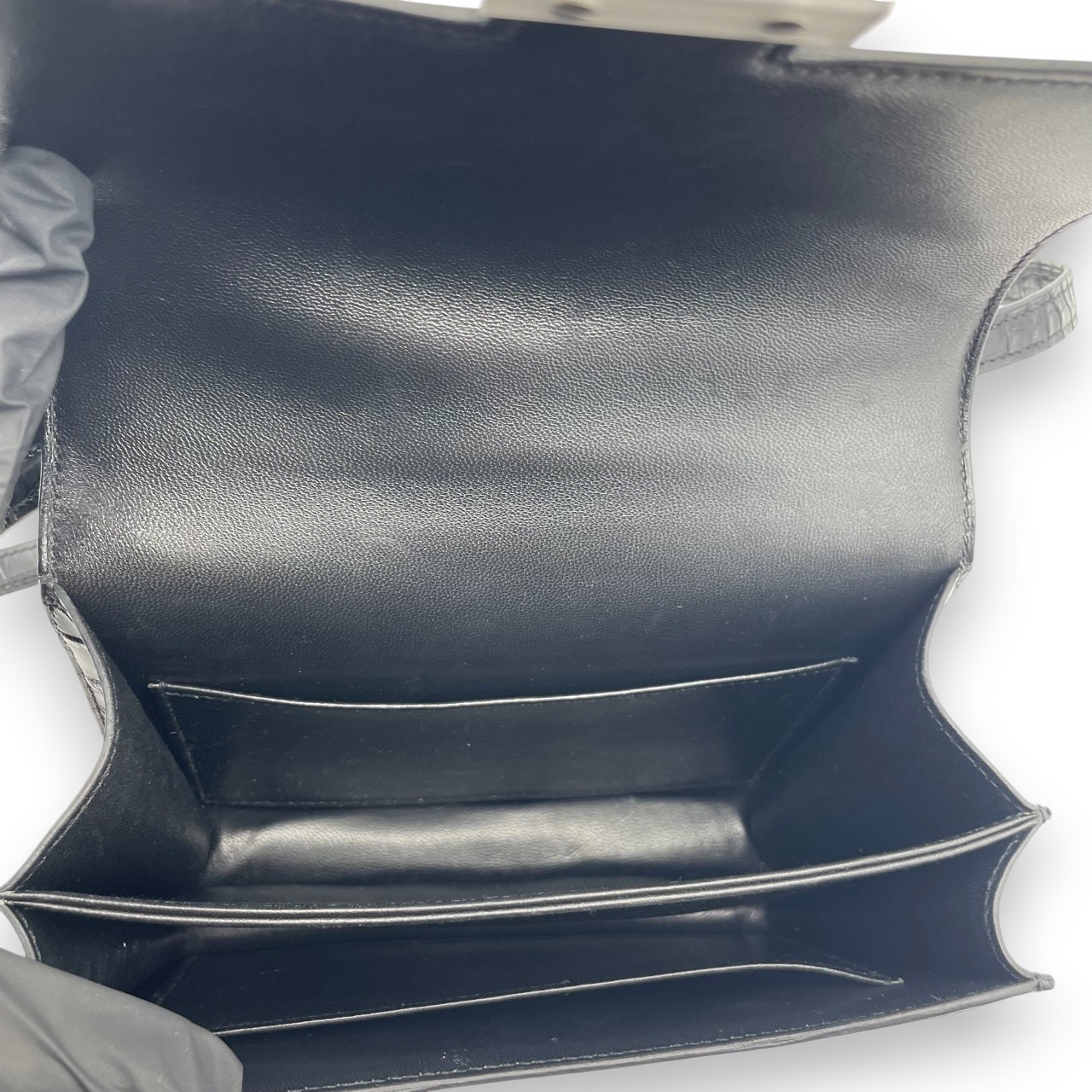 【新品未使用】エルメス　コンスタンススリム　ノワール　シルバー金具　K刻印 エルメス コンスタンスミニ 18 ノワール アリゲーターマット シルバー