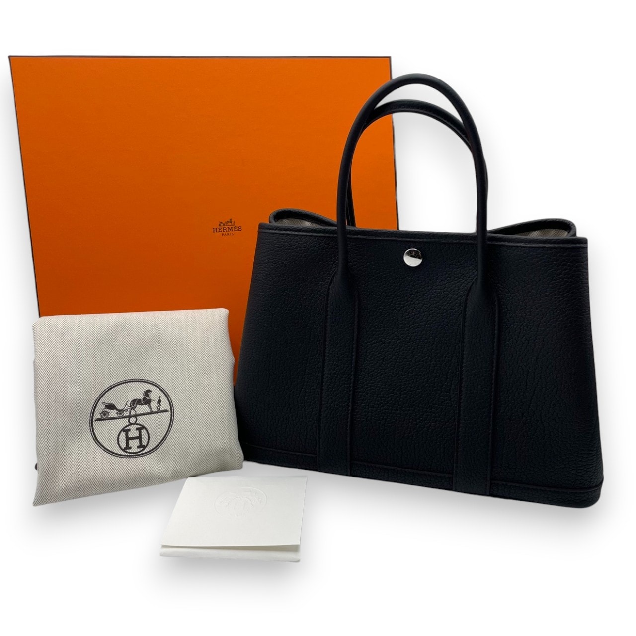 エルメス ガーデンパーティ TPM ノワール ネゴンダ シルバー金具 K刻印