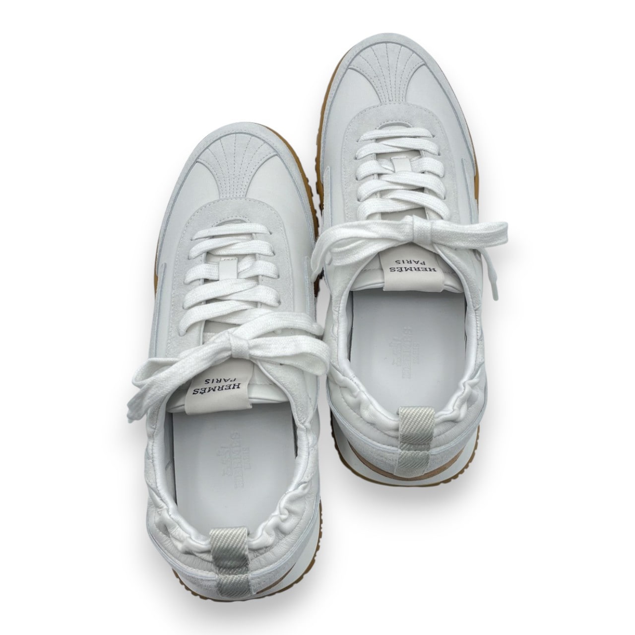 エルメス スニーカー ジェット 38 白 ナッパ/シェーヴル・ヴェロア