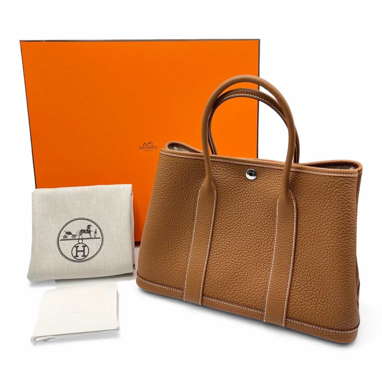 エルメス ガーデンパーティ TPM ゴールド ネゴンダ シルバー金具 G刻印