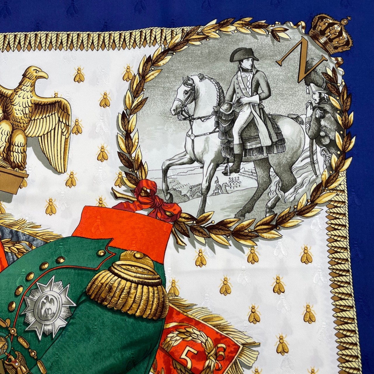 HERMÈS 　カレ　ナポレオン エルメス カレ 90 ナポレオン Napoleon ネイビー系/マルチカラー
